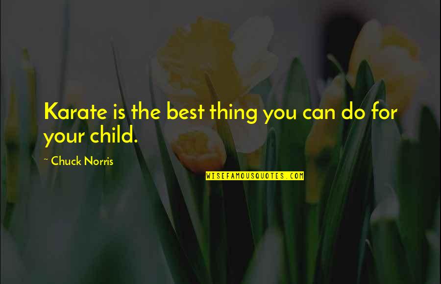 Child And Art Quotes By Chuck Norris: Karate is the best thing you can do