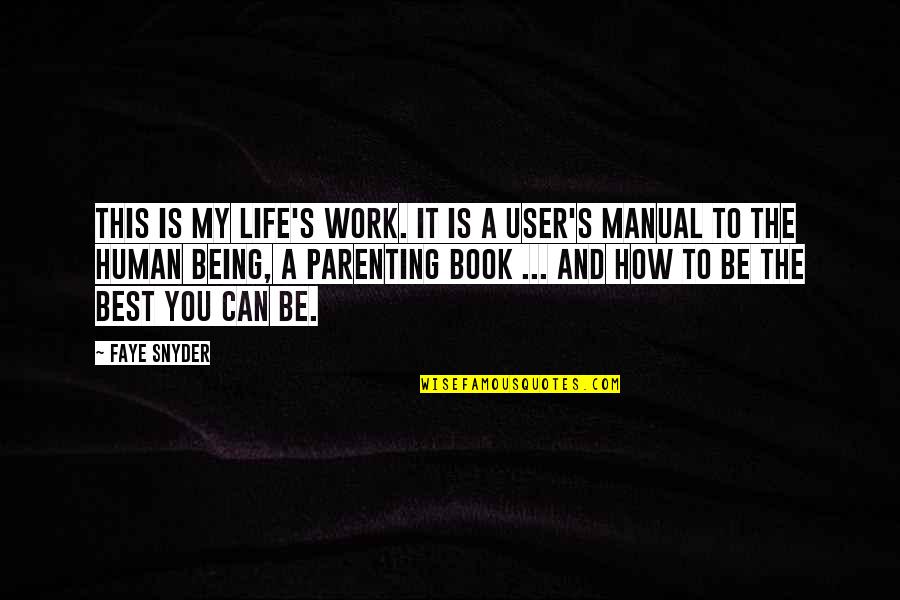 Child And Life Quotes By Faye Snyder: This is my life's work. It is a