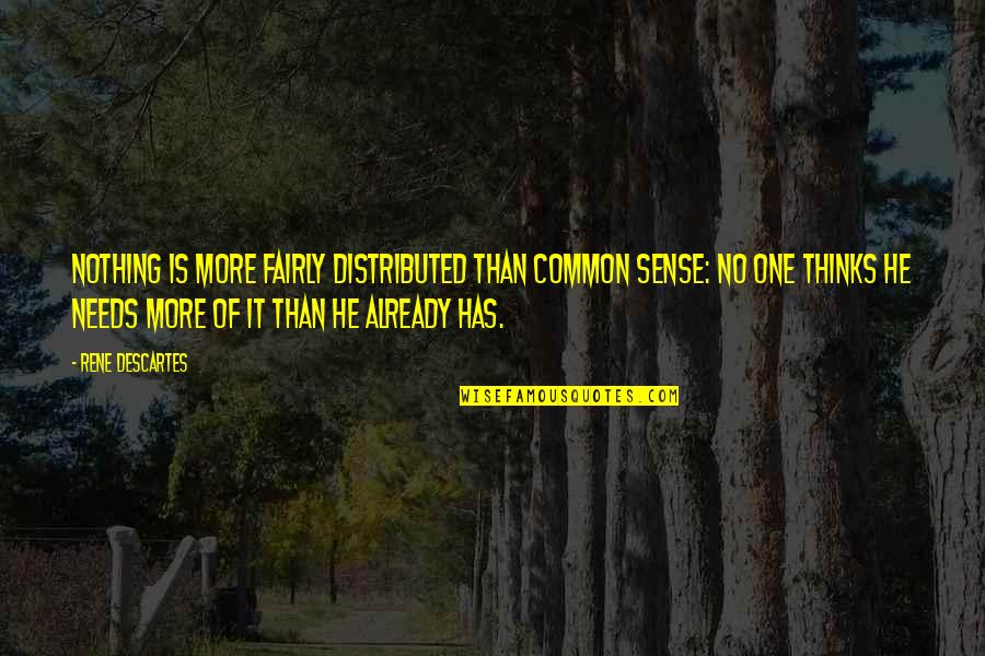 Child And Poverty Quotes By Rene Descartes: Nothing is more fairly distributed than common sense: