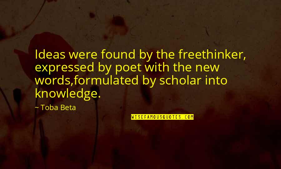 Child Development Observation Quotes By Toba Beta: Ideas were found by the freethinker, expressed by
