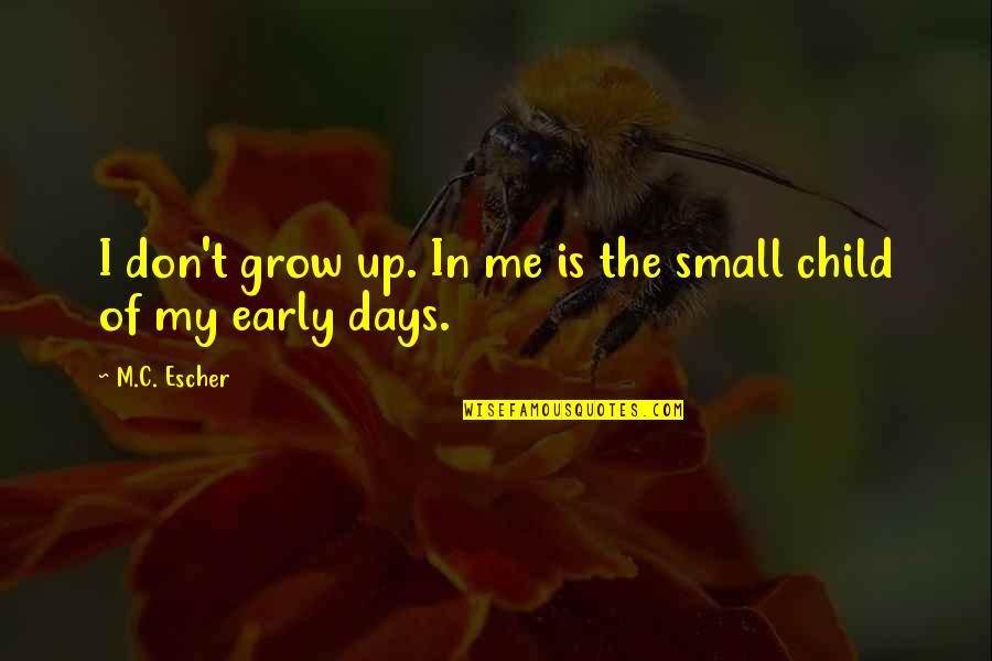 Child Grows Quotes By M.C. Escher: I don't grow up. In me is the