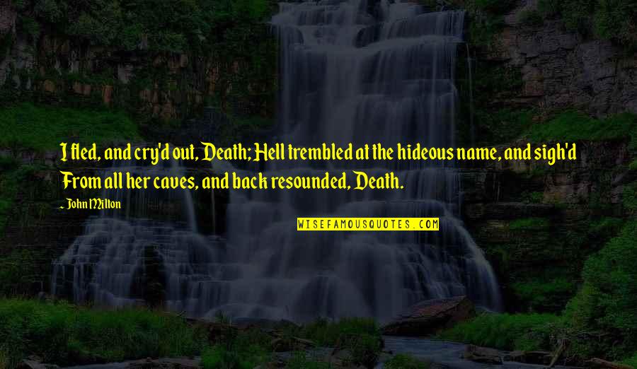Child Infanticide Quotes By John Milton: I fled, and cry'd out, Death; Hell trembled