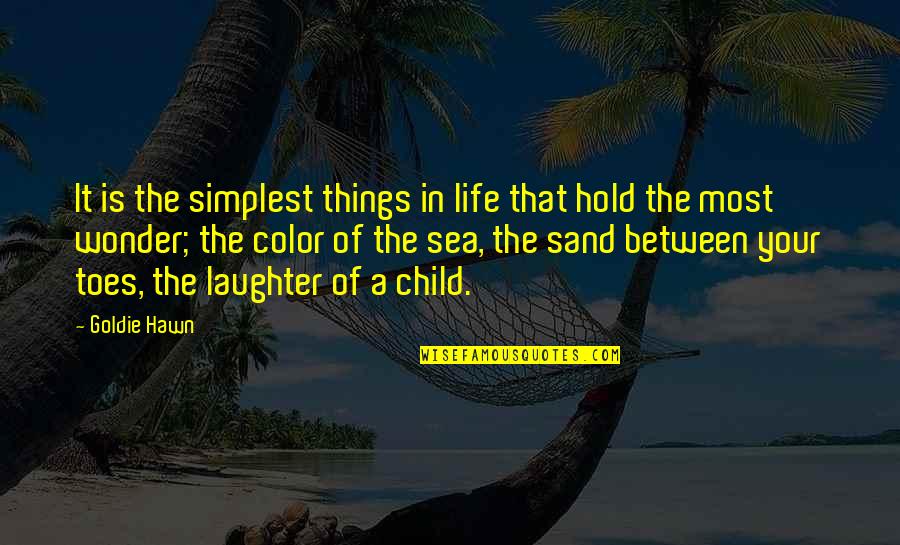 Child Laughter Quotes By Goldie Hawn: It is the simplest things in life that Child Laughter Quotes By Goldie Hawn: It is the simplest things in life that