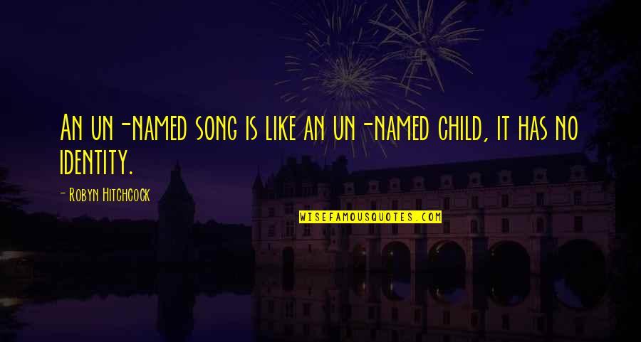 Child Like Quotes By Robyn Hitchcock: An un-named song is like an un-named child,