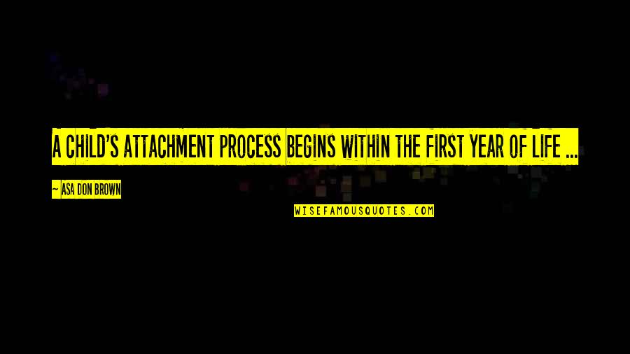 Child Maltreatment Quotes By Asa Don Brown: A child's attachment process begins within the first