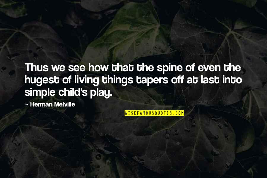 Child Play Quotes By Herman Melville: Thus we see how that the spine of