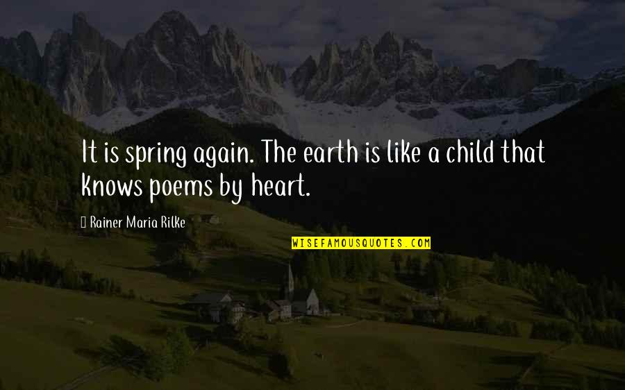 Child Poems Quotes By Rainer Maria Rilke: It is spring again. The earth is like Child Poems Quotes By Rainer Maria Rilke: It is spring again. The earth is like