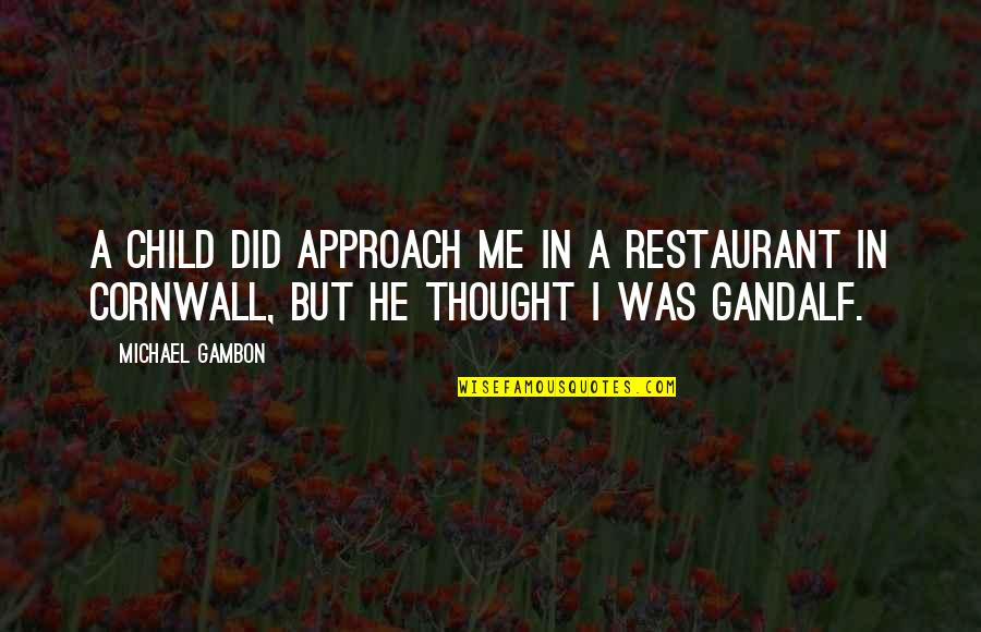 Child Thought Quotes By Michael Gambon: A child did approach me in a restaurant