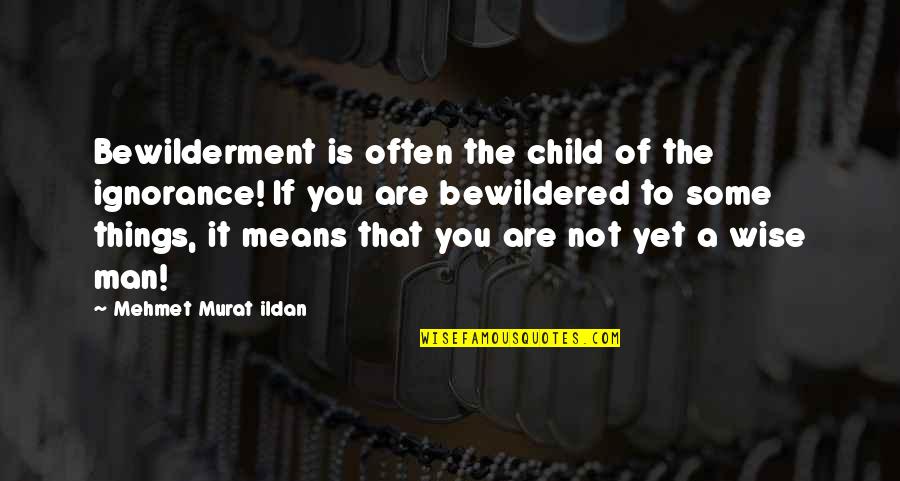 Child To Man Quotes By Mehmet Murat Ildan: Bewilderment is often the child of the ignorance!
