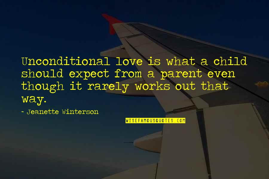 Child To Parent Love Quotes By Jeanette Winterson: Unconditional love is what a child should expect