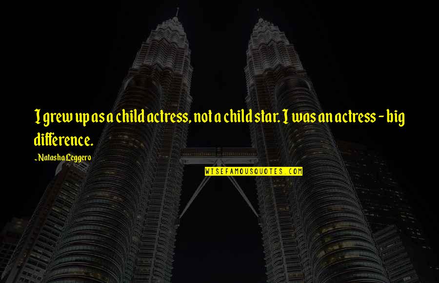 Child Was Quotes By Natasha Leggero: I grew up as a child actress, not