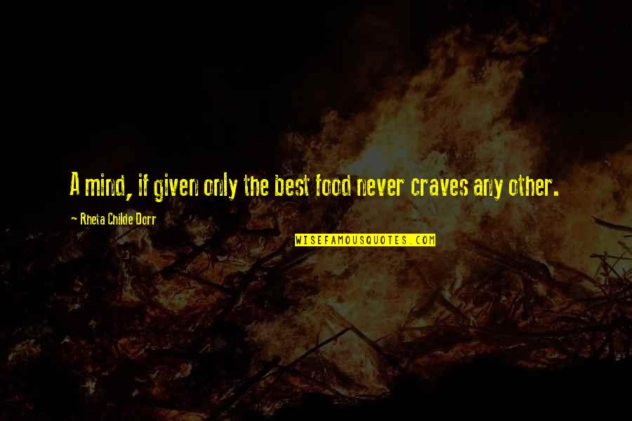 Childe's Quotes By Rheta Childe Dorr: A mind, if given only the best food Childe's Quotes By Rheta Childe Dorr: A mind, if given only the best food