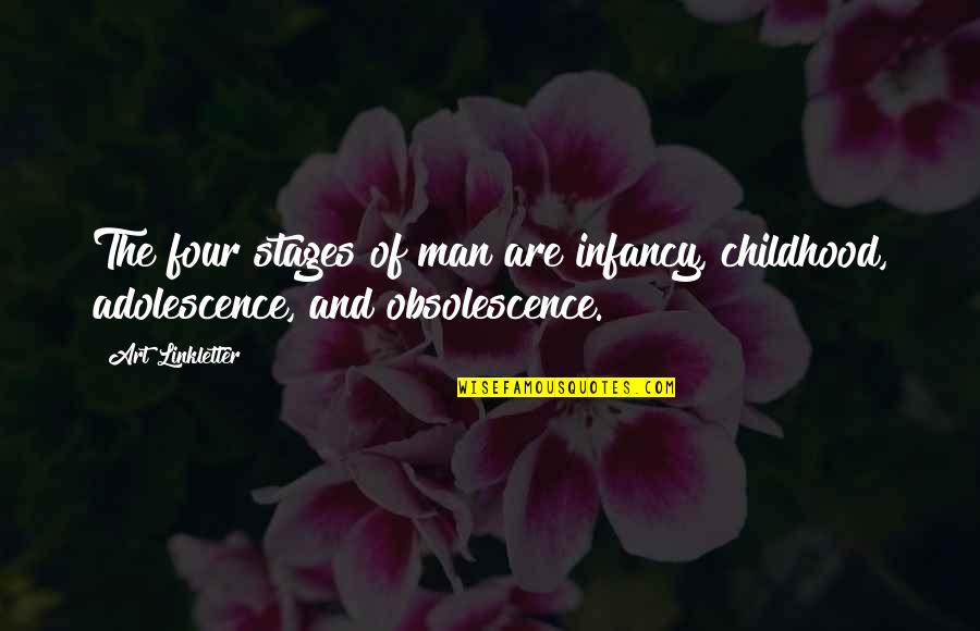 Childhood And Adolescence Quotes By Art Linkletter: The four stages of man are infancy, childhood,