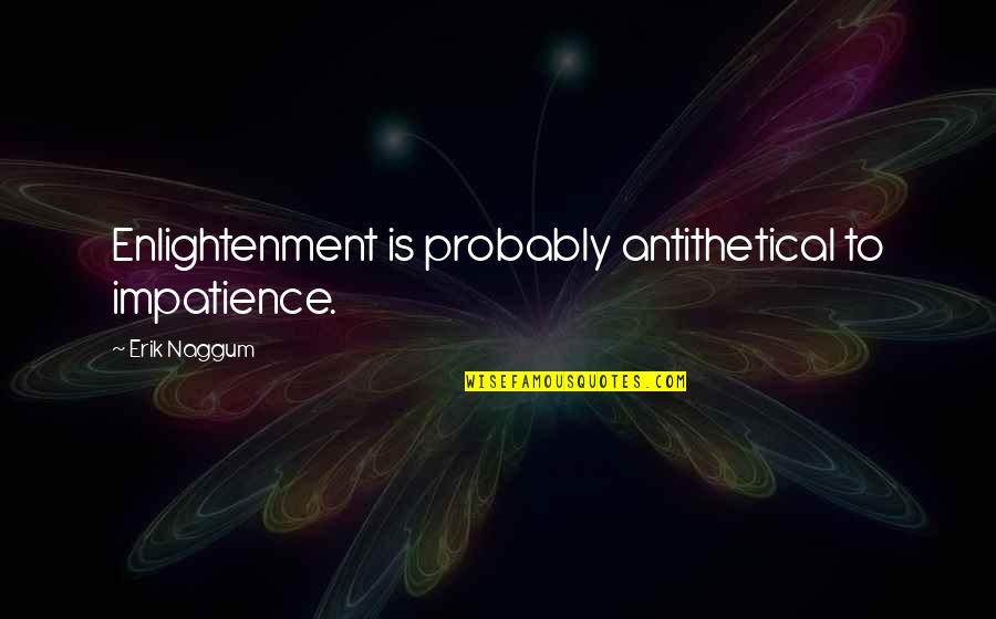 Childhood Buddies Quotes By Erik Naggum: Enlightenment is probably antithetical to impatience.