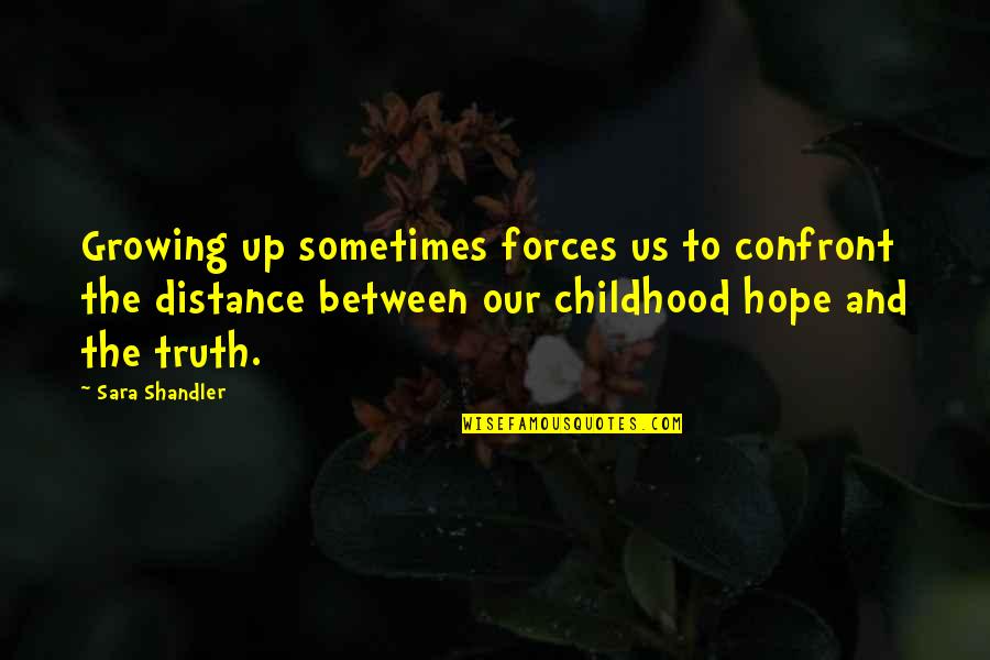 Childhood Growing Up Quotes By Sara Shandler: Growing up sometimes forces us to confront the