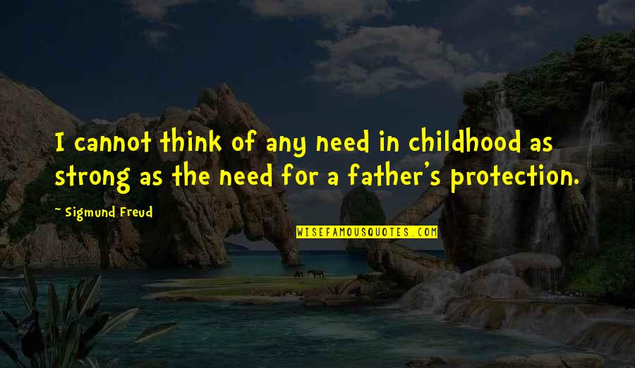 Childhood Parenting Quotes By Sigmund Freud: I cannot think of any need in childhood