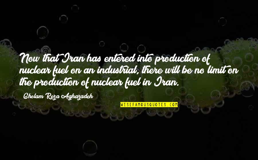 Childhood To Manhood Quotes By Gholam Reza Aghazadeh: Now that Iran has entered into production of