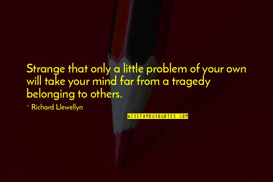 Childish Minds Quotes By Richard Llewellyn: Strange that only a little problem of your