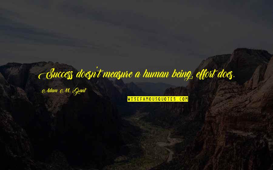 Children And Adventure Quotes By Adam M. Grant: Success doesn't measure a human being, effort does. Children And Adventure Quotes By Adam M. Grant: Success doesn't measure a human being, effort does.