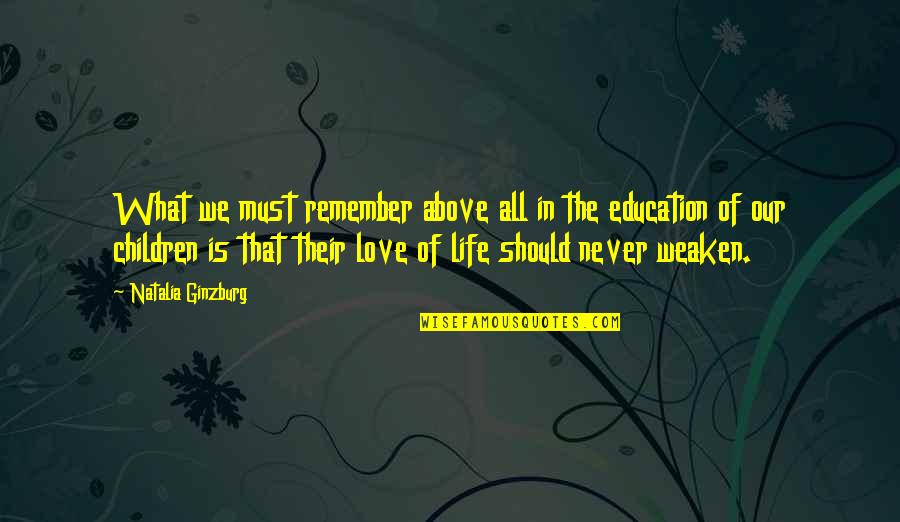 Children In Education Quotes By Natalia Ginzburg: What we must remember above all in the Children In Education Quotes By Natalia Ginzburg: What we must remember above all in the