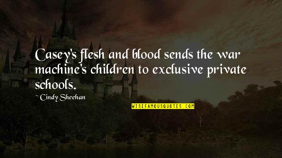 Children In Schools Quotes By Cindy Sheehan: Casey's flesh and blood sends the war machine's Children In Schools Quotes By Cindy Sheehan: Casey's flesh and blood sends the war machine's