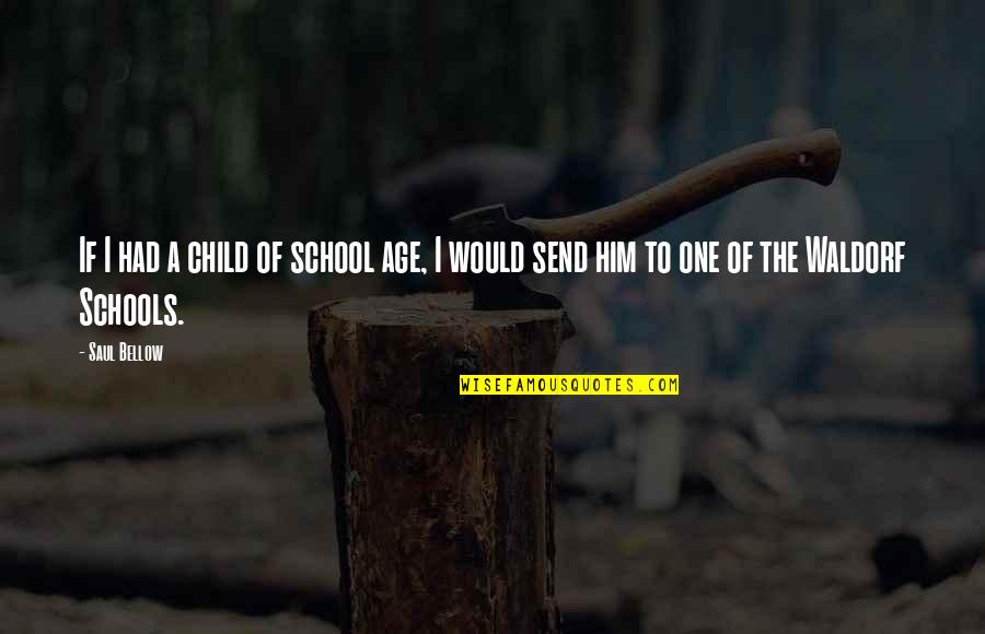 Children In Schools Quotes By Saul Bellow: If I had a child of school age,