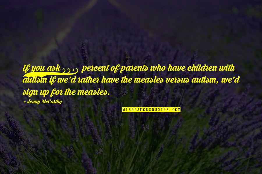 Children With Autism Quotes By Jenny McCarthy: If you ask 99.9 percent of parents who