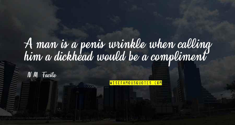 Chilena Soccer Quotes By N.M. Facile: A man is a penis-wrinkle when calling him