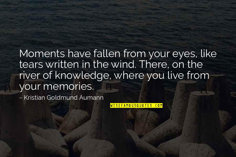 Chill Mind Quotes By Kristian Goldmund Aumann: Moments have fallen from your eyes, like tears