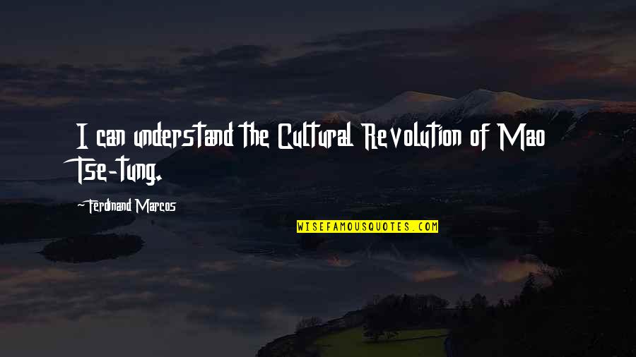 Chill Out Music Quotes By Ferdinand Marcos: I can understand the Cultural Revolution of Mao