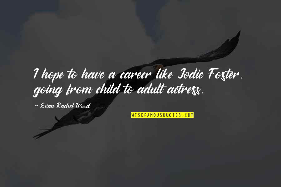 Chillon River Quotes By Evan Rachel Wood: I hope to have a career like Jodie
