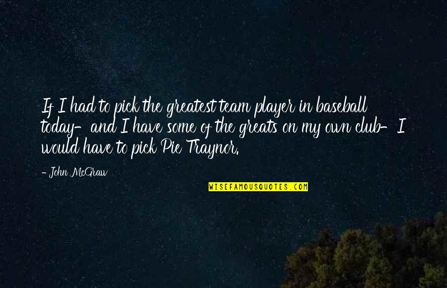 Chillout Systems Quotes By John McGraw: If I had to pick the greatest team