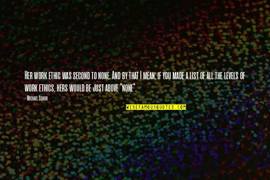 Chillwave Background Quotes By Michael Schur: Her work ethic was second to none. And Chillwave Background Quotes By Michael Schur: Her work ethic was second to none. And
