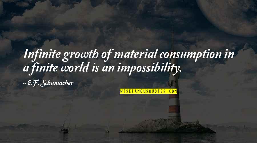 Chilly Mornings Quotes By E.F. Schumacher: Infinite growth of material consumption in a finite