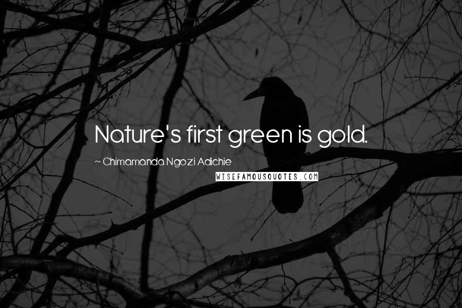 Chimamanda Ngozi Adichie quotes: Nature's first green is gold.