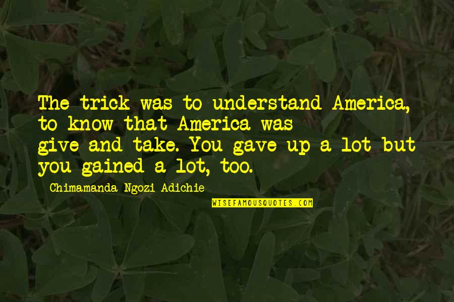 Chimamanda Quotes By Chimamanda Ngozi Adichie: The trick was to understand America, to know