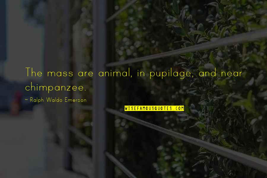 Chimpanzees Quotes By Ralph Waldo Emerson: The mass are animal, in pupilage, and near