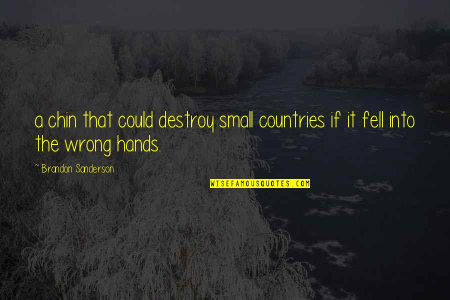 Chin Chin Quotes By Brandon Sanderson: a chin that could destroy small countries if