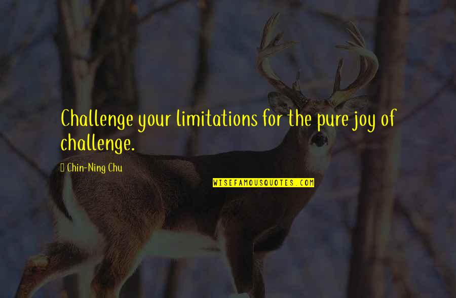 Chin Chin Quotes By Chin-Ning Chu: Challenge your limitations for the pure joy of