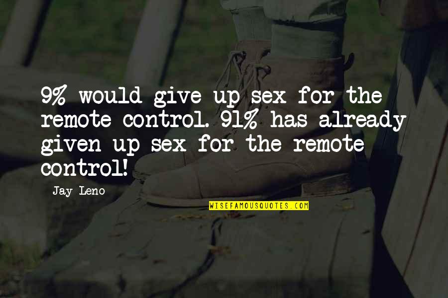 China Is A Sleeping Dragon Quotes By Jay Leno: 9% would give up sex for the remote China Is A Sleeping Dragon Quotes By Jay Leno: 9% would give up sex for the remote
