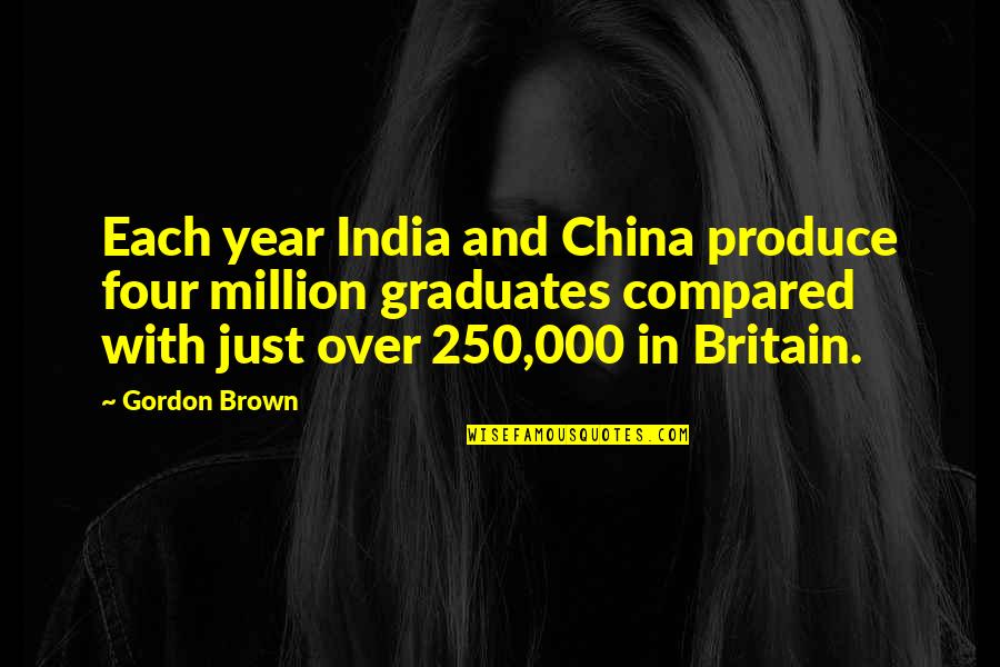 China Then And Now Quotes By Gordon Brown: Each year India and China produce four million China Then And Now Quotes By Gordon Brown: Each year India and China produce four million
