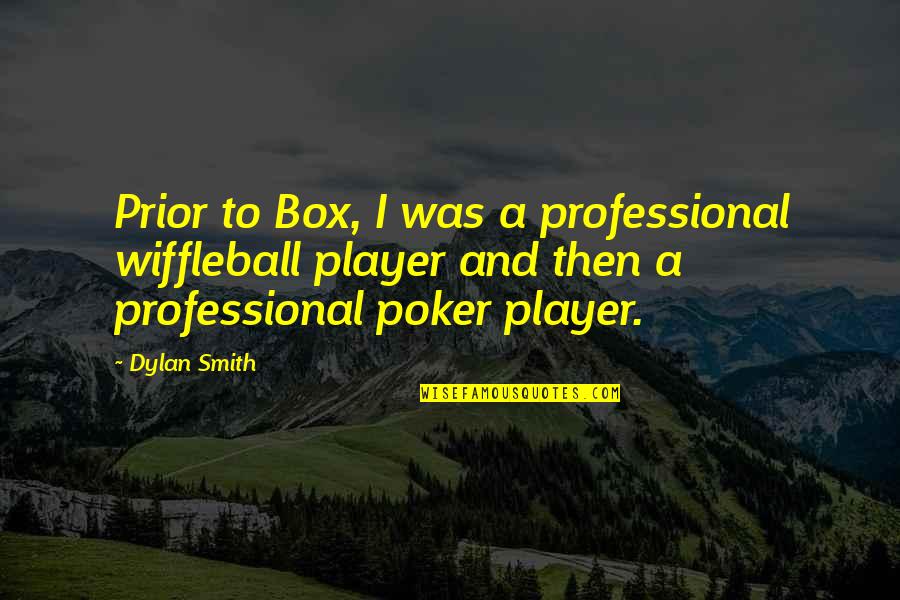 Chinamen Sun Quotes By Dylan Smith: Prior to Box, I was a professional wiffleball
