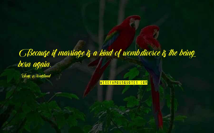 Chineros Quotes By Tony Hoagland: Because if marriage is a kind of womb,divorce