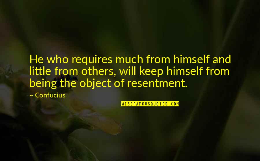 Chinese Character Quotes By Confucius: He who requires much from himself and little