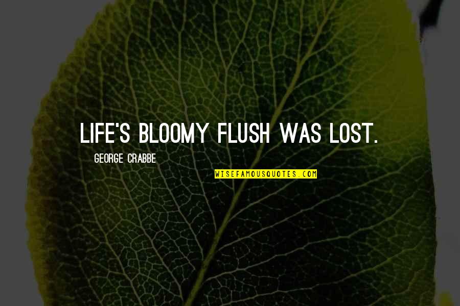 Chinese Cinderella Niang Quotes By George Crabbe: Life's bloomy flush was lost. Chinese Cinderella Niang Quotes By George Crabbe: Life's bloomy flush was lost.