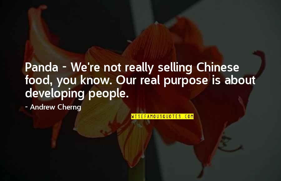 Chinese Food Quotes By Andrew Cherng: Panda - We're not really selling Chinese food,