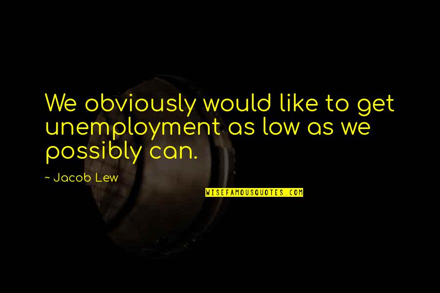 Chiniwalas Quotes By Jacob Lew: We obviously would like to get unemployment as