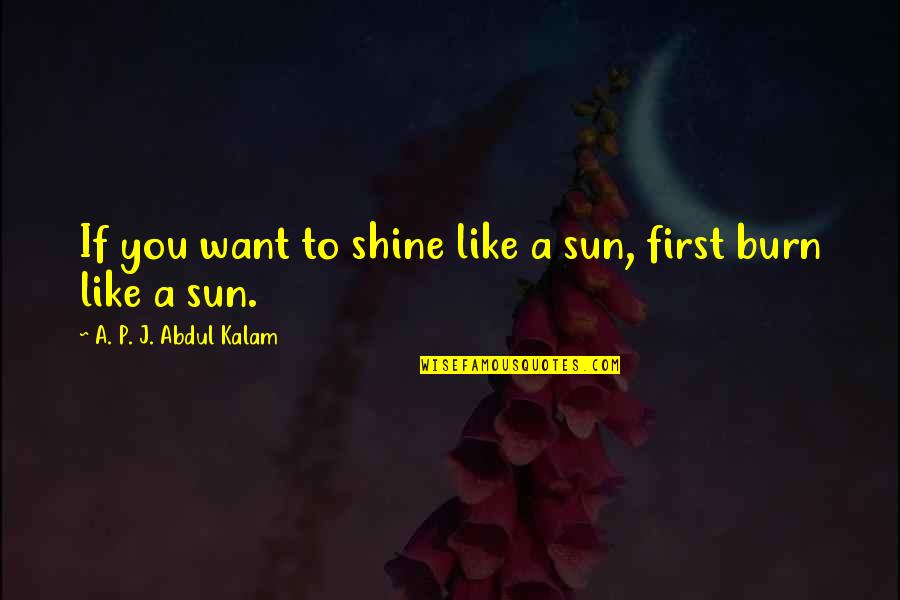 Chinmayananda Saraswati Quotes By A. P. J. Abdul Kalam: If you want to shine like a sun, Chinmayananda Saraswati Quotes By A. P. J. Abdul Kalam: If you want to shine like a sun,