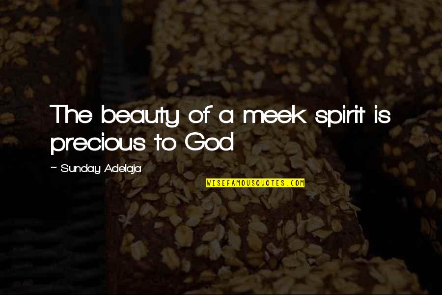 Chinweizu Poems Quotes By Sunday Adelaja: The beauty of a meek spirit is precious