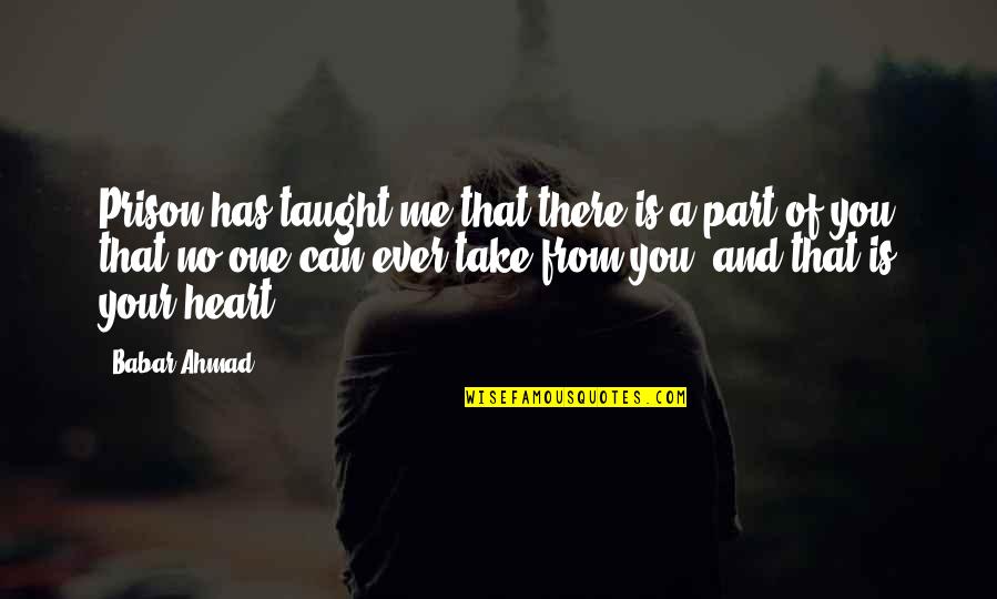 Chiodos Love Quotes By Babar Ahmad: Prison has taught me that there is a